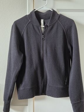 lululemon athletica Black Textured Full-Zip Hoodie